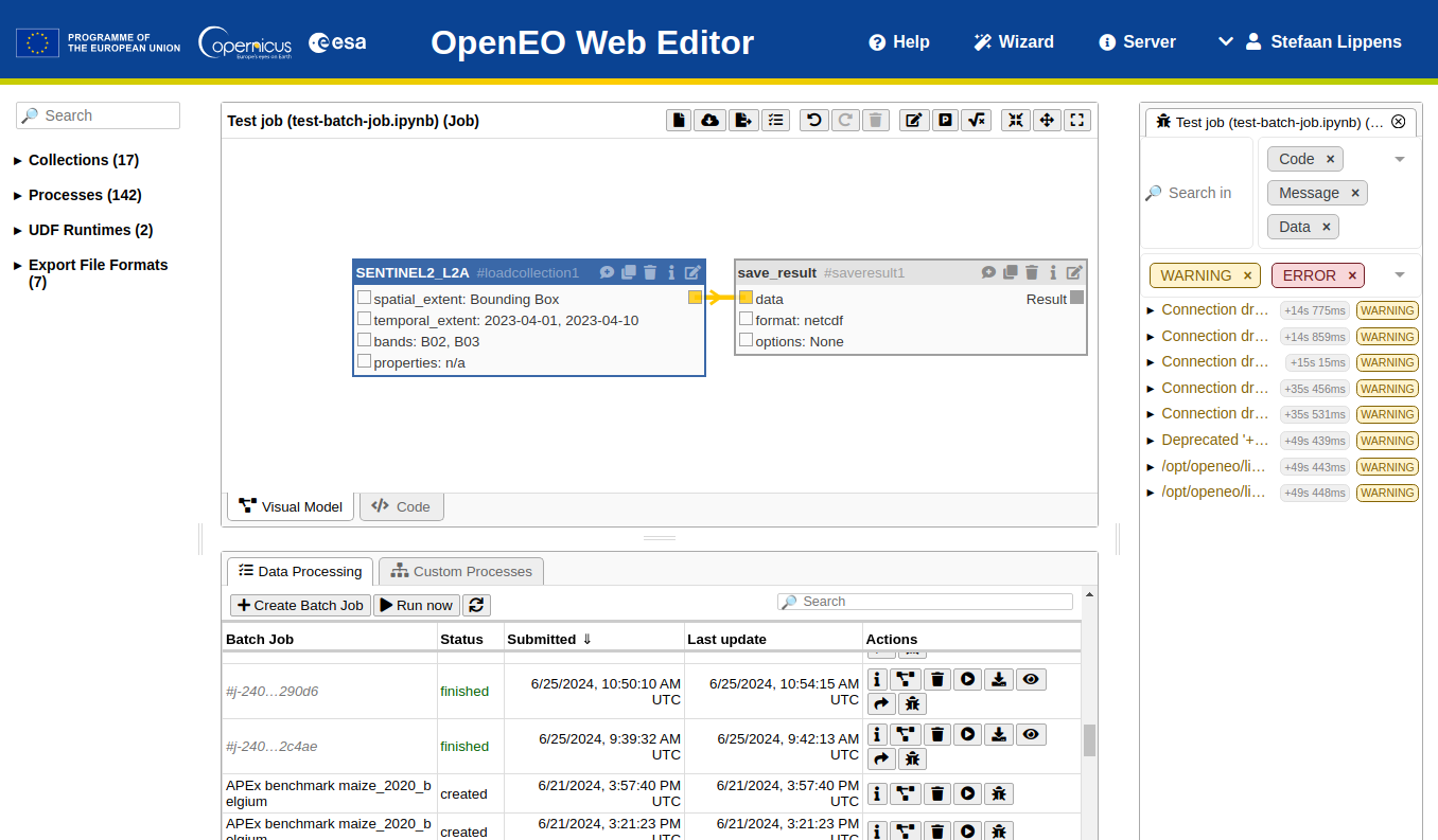 openEO Web Editor 