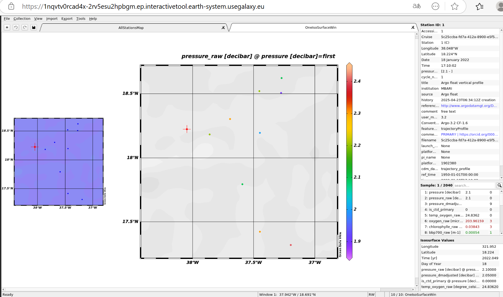 ODV interactive tool in Galaxy