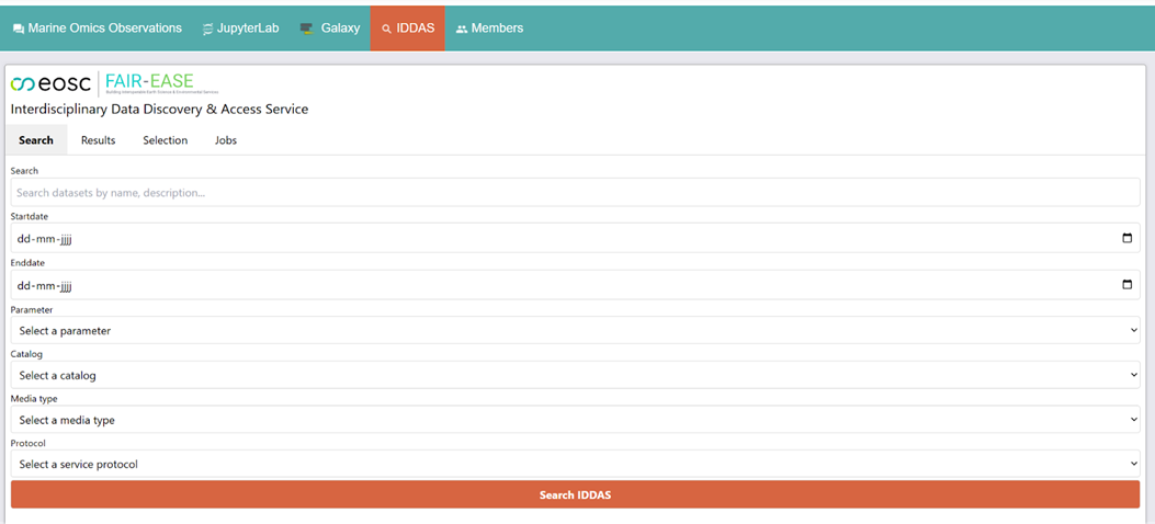 Access point of IDDAS from the FAIR-EASE EAL on D4Science