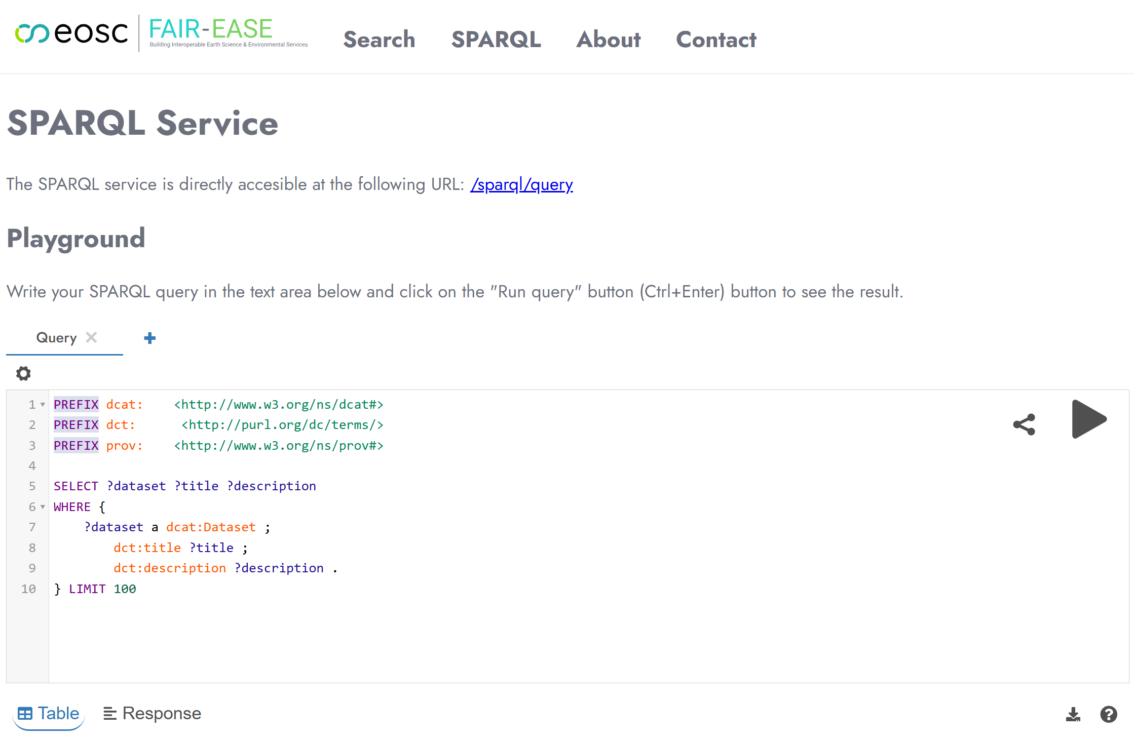 SPARQL API input field