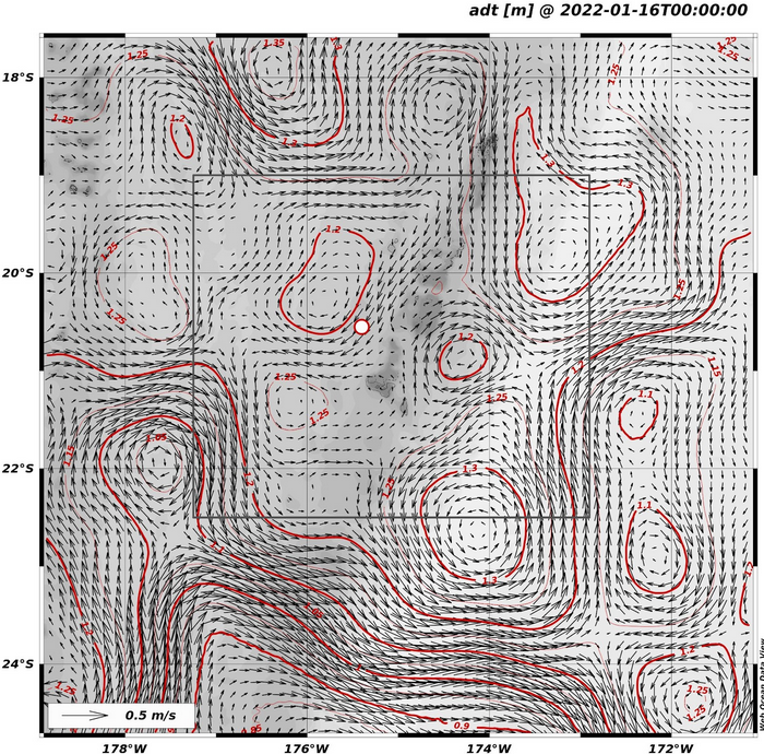 Sea circulation pattern