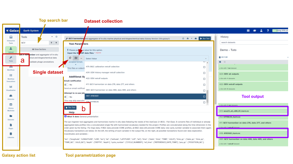 Q.C.V harmonizer tool on Galaxy