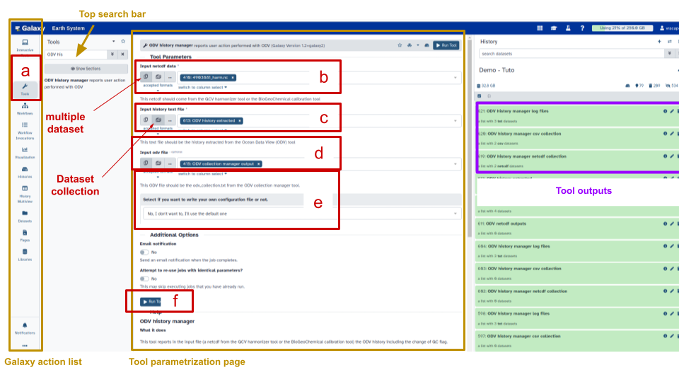 ODV history manager parametrization